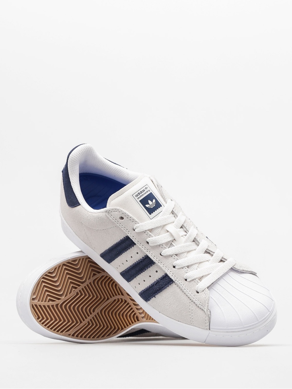 Adidas Superstar Vulc Adv in Grey/Blue Suede